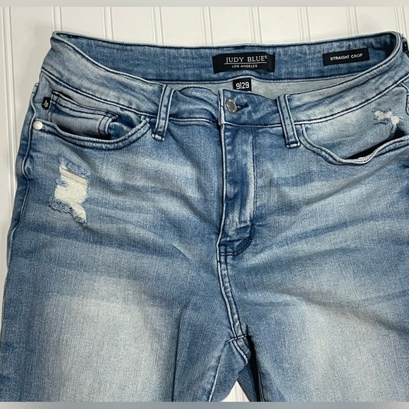 NWOT Judy Blue Tinted Wash Mid-Rise Cropped Straight Jeans 20W - Picture 13 of 14